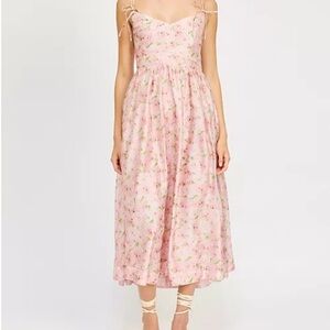 En Saison Floral Pink Midi Dress